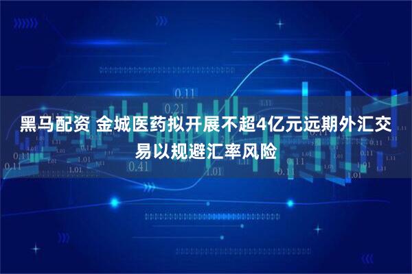 黑马配资 金城医药拟开展不超4亿元远期外汇交易以规避汇率风险